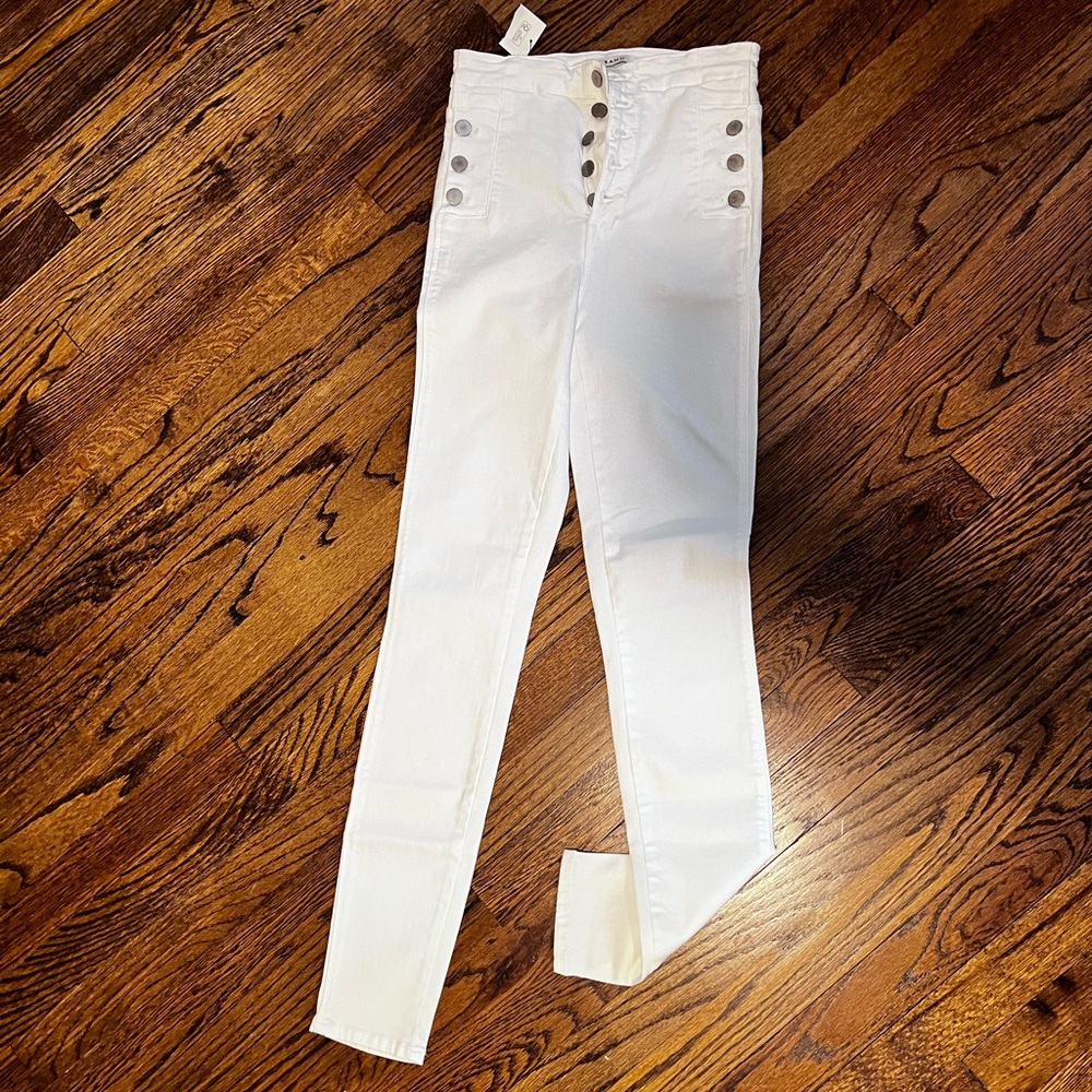 J BRAND Natasha High Rise Skinny Ankle Jeans in White Size 25 NEW